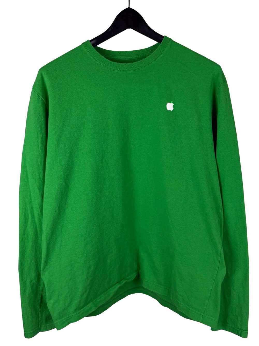 Mens 2010s Apple Employee Long Sleeve Tech Promo Green Shirt Size L